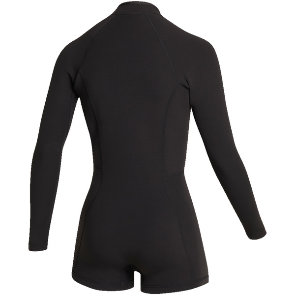 2026 Mystic Womens Lunar 2/2mm Front Zip Long Sleeve Shorty Wetsuit 35000.260070 - Black
